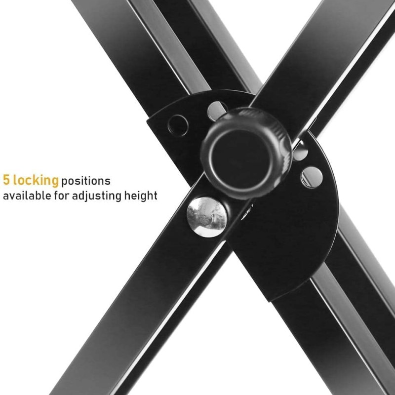 TECHTEST Adjustable Piano Stand X Type Adjustable Keyboard Stand Dual Braced Support Legs with Locking Straps TECHTEST Adjustable Piano Stand X Type Adjustable Keyboard Stand Dual Braced Support Legs with Locking Straps