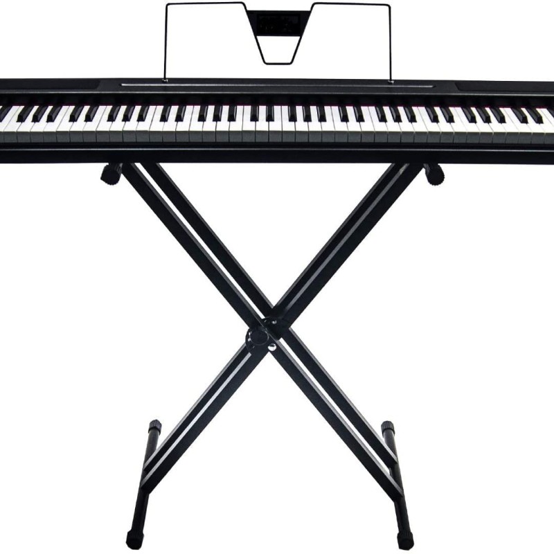 TECHTEST Adjustable Piano Stand X Type Adjustable Keyboard Stand Dual Braced Support Legs with Locking Straps TECHTEST Adjustable Piano Stand X Type Adjustable Keyboard Stand Dual Braced Support Legs with Locking Straps