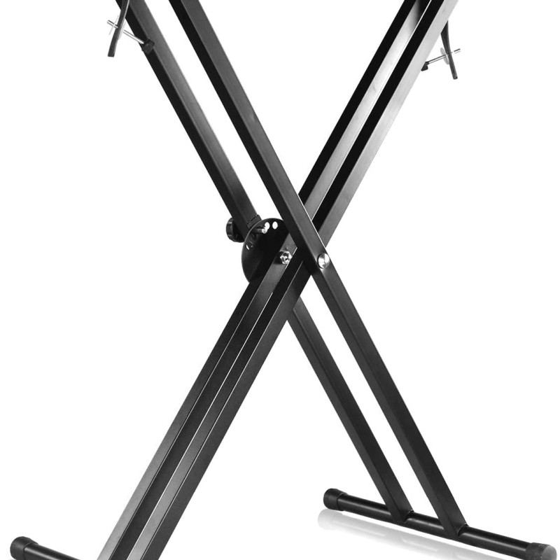 TECHTEST Adjustable Piano Stand X Type Adjustable Keyboard Stand Dual Braced Support Legs with Locking Straps TECHTEST Adjustable Piano Stand X Type Adjustable Keyboard Stand Dual Braced Support Legs with Locking Straps