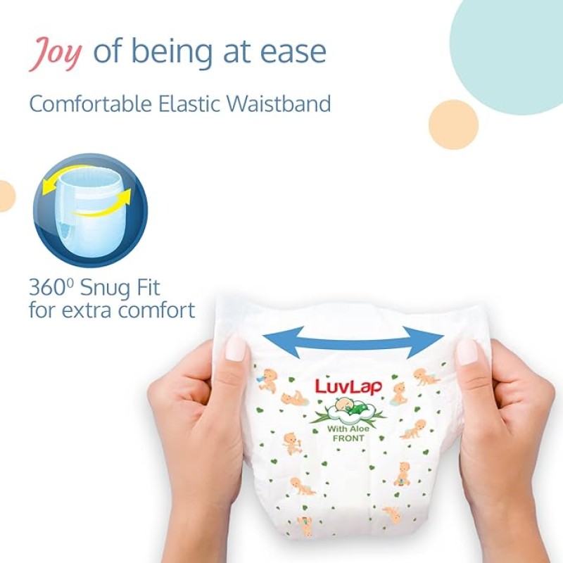 LuvLap Baby Diaper Pants Small (SM) 4-8Kg, with Aloe Vera Lotion for rash protection, with upto 12Hr protection, Super Jumbo Pack of 78x2=156 LuvLap Baby Diaper Pants Small (SM) 4-8Kg, with Aloe Vera Lotion for rash protection, with upto 12Hr protection, Super Jumbo Pack of 78x2=156