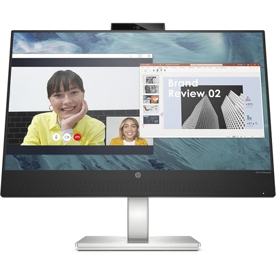 HP M24 23.8-inch(60.45 cm) LED 1923 x 1080 Pixels FHD IPS 3-Sided Micro-Edge Monitor, AMD FreeSync, 5 MP Webcam, 75Hz, 99% sRGB, 1xHDMI 1.4, 300 nits(459J4AA), M24 Webcam Monitor, Black