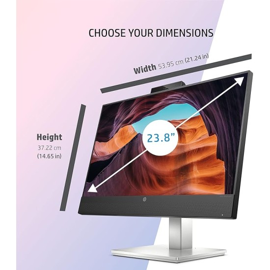 HP M24 23.8-inch(60.45 cm) LED 1923 x 1080 Pixels FHD IPS 3-Sided Micro-Edge Monitor, AMD FreeSync, 5 MP Webcam, 75Hz, 99% sRGB, 1xHDMI 1.4, 300 nits(459J4AA), M24 Webcam Monitor, Black