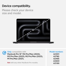 Spigen Urban Fit Designed for New MacBook Pro 16 inch Hard Shell Case with M4/Pro/Max (2024) and M3/M2/M1/Pro/Max (2023-2021) - Black