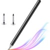 Dyazo Capacitive Stylus Pen for All Touch Screens Devices, Fine Point, Lightweight Aluminum Body Compatible with All Android & iOS Smart Mobile Phones & Tablets (Black)
