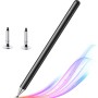 Dyazo Capacitive Stylus Pen for All Touch Screens Devices, Fine Point, Lightweight Aluminum Body Compatible with All Android & iOS Smart Mobile Phones & Tablets (Black)