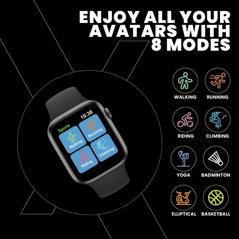 FLiX (Beetel) S12 Pro Talkon Smart Watch Bluetooth Calling,1.54" Touch Color Display 2.5D Glass,IPX65,Real Time 24x7(Heart Rate Tracking,Body Temp) Multiple Watch-faces,Sports Mode,Standby Upto 25Days