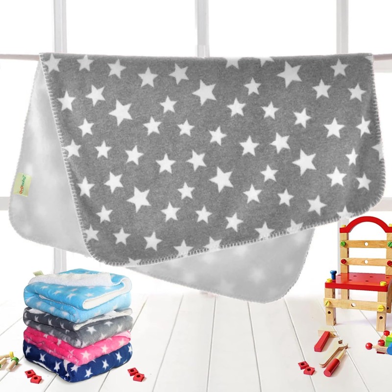 OYO BABY New Born Super Soft Baby Blanket for Baby (100cm x 75cm, Star Blue, Fleece, Lightweight) All Season | 0-24 Months | Sleeping Bag | Nursing Baby Gifts
