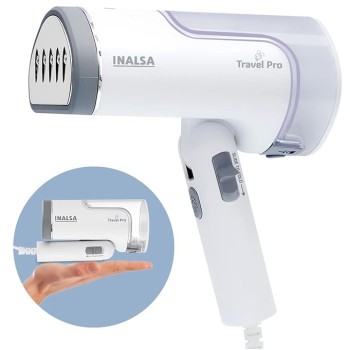 Inalsa Garment Steamer 1250 Watts Steam Iron For Clothes-Vertical & Horizontal roning|Compact & Foldable|Quick Heat Up To 22G/Min, Kills 99.9%*Bacteria|Steamer For Clothes(White/Grey)-Travel Pro