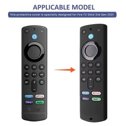 ETUZI Silicone Remote Cover Compatible for Fire TV Stick (3rd Gen, 2021) with All-New Alexa Voice Remote Case (Remote Not Included) (Black)