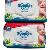 Supples Baby Wet Wipes with Lid | 144 Wipes | 72 Wipes x 2 Packs | Enriched With Aloe Vera and Vitamin E | Alcohol-Free and Paraben-Free | Pure Water-Based formulation