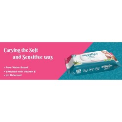 Supples Baby Wet Wipes with Lid | 576 Wipes | 72 Wipes x 8 Packs | Enriched With Aloe Vera and Vitamin E | Alcohol-Free and Paraben-Free | Pure Water-Based formulation