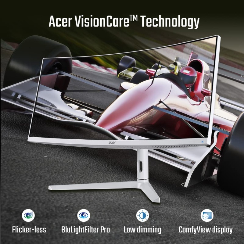 Acer XZ306CX 29.5 Inch (74.93 Cm) Ultrawide 21:9 1500R Curve 2560 X 1080 Pixels LCD Monitor with LED Backlight I 1 MS VRB I 200 Hz I HDR 400 I DCI-P3 93% I AMD Free Sync I 2XHDMI 1XDP I White Acer XZ306CX 29.5 Inch (74.93 Cm) Ultrawide 21:9 1500R Curve 2560 X 1080 Pixels LCD Monitor with LED Backlight I 1 MS VRB I 200 Hz I HDR 400 I DCI-P3 93% I AMD Free Sync I 2XHDMI 1XDP I White