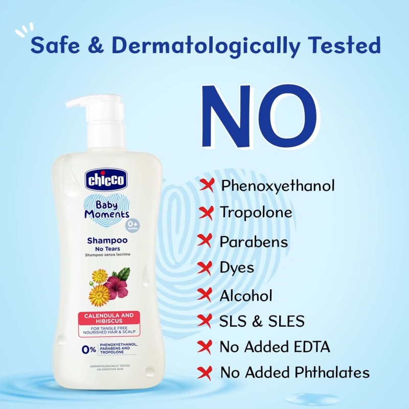 Chicco Baby Moments Shampoo for Tear-Free Bath times, Natural Ingredients, Suitable for baby�s tangle Free, smooth hair, No Phenoxyethanol and Parabens (500ml) Chicco Baby Moments Shampoo for Tear-Free Bath times, Natural Ingredients, Suitable for baby�s tangle Free, smooth hair, No Phenoxyethanol and Parabens (500ml)