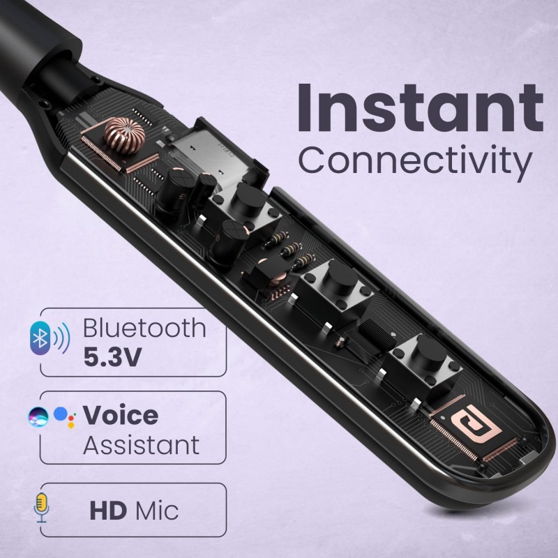 (Refurbished) Portronics Harmonics 250 Wireless Bluetooth Headset with Long Lasting 60 Hrs Playtime, Smart Voice Assistant, Dual Pairing, Sweat & Splash Proof, Best for Gaming, Running, Workout(Black)