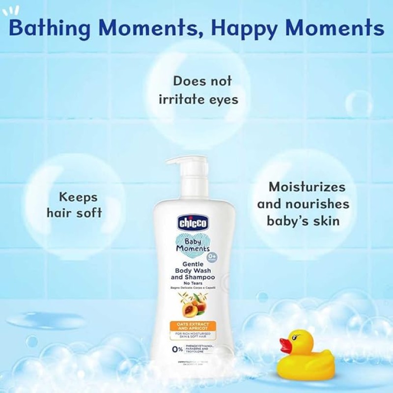 Chicco Baby Moments Gentle Body Wash And Shampoo For Rich Moisturised Skin & Soft Hair 500ml Chicco Baby Moments Gentle Body Wash And Shampoo For Rich Moisturised Skin & Soft Hair 500ml