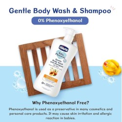 Chicco Baby Moments Gentle Body Wash And Shampoo For Rich Moisturised Skin & Soft Hair 500ml