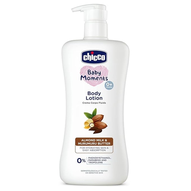 Chicco Baby Moments Body Lotion for Babies, 500ml | Almond Milk & Murumuru Butter | Quick Absorb Formula with Natural Ingredients for Ultra Soft Skin | Dermatologically Tested | Parabens & Phenoxyethanol Free Chicco Baby Moments Body Lotion for Babies, 500ml | Almond Milk & Murumuru Butter | Quick Absorb Formula with Natural Ingredients for Ultra Soft Skin | Dermatologically Tested | Parabens & Phenoxyethanol Free