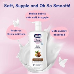Chicco Baby Moments Body Lotion for Babies, 500ml | Almond Milk & Murumuru Butter | Quick Absorb Formula with Natural Ingredients for Ultra Soft Skin | Dermatologically Tested | Parabens & Phenoxyethanol Free