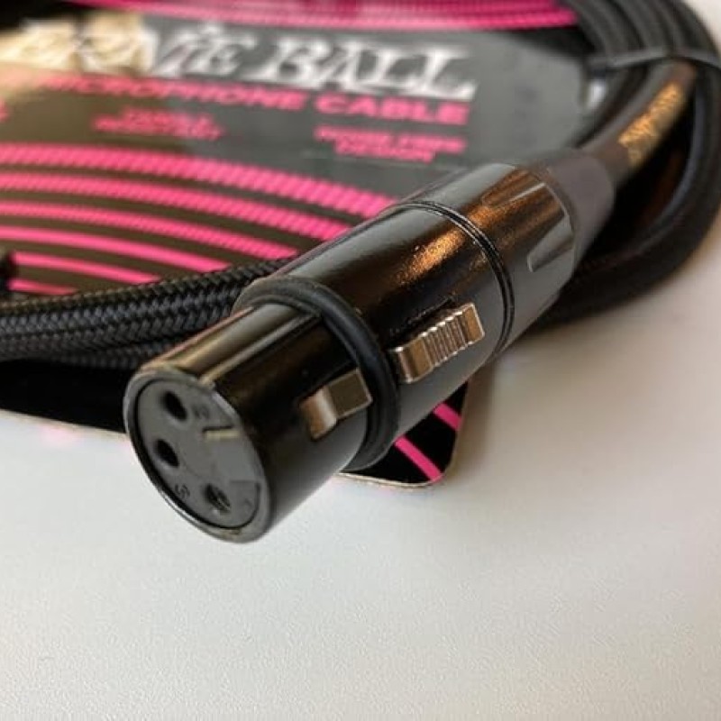 Ernieball 6390 5ft Braided Male Female XLR Microphone Cable Black Ernieball 6390 5ft Braided Male Female XLR Microphone Cable Black