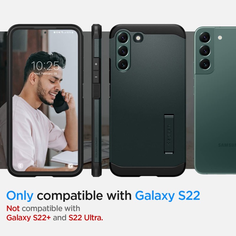 Spigen Tough Armor Back Cover Case Compatible with Galaxy S22 (TPU + Poly Carbonate | Abyss Green) Spigen Tough Armor Back Cover Case Compatible with Galaxy S22 (TPU + Poly Carbonate | Abyss Green)