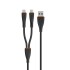 itel Two in One Charging Cable with Dual Micro + Micro, 2.1A Output and 1.2 Meter Length (Black)