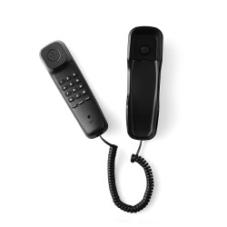 Hola! TF 510 Corded Landline Phone, Wall/Desk Mountable, Clear Call Quality, Compact Design, Redial/Mute/Hold Function (Made in India) (Black)