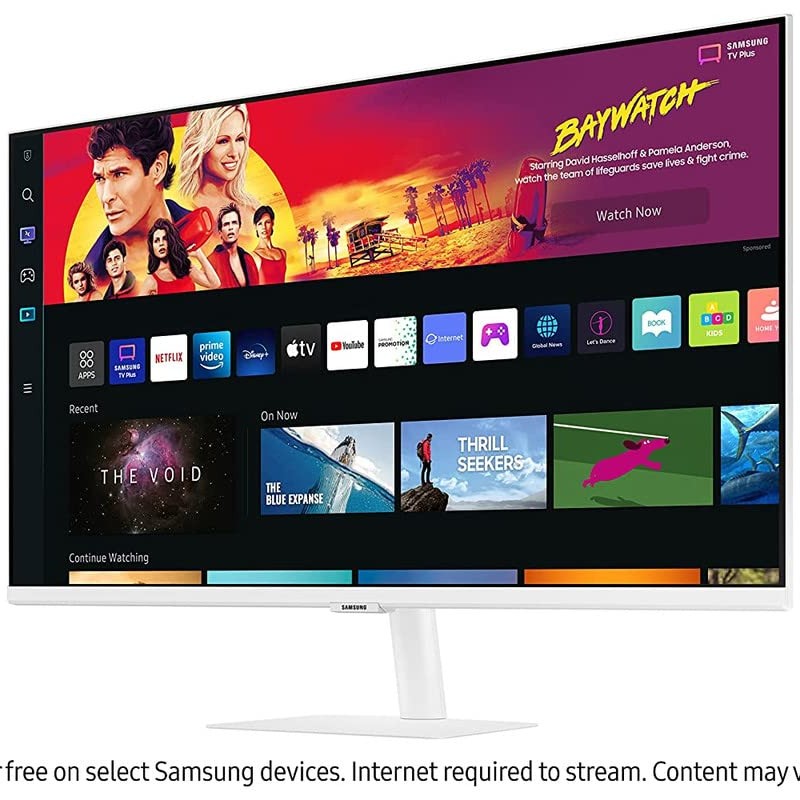 Samsung 32-inch(80cm) M7 4K UHD Smart 3,840 x 2,160 Monitor, Type-C, Smart TV apps, TV Plus, Office 365, Apple Airplay, Dex, Bluetooth, IOT, Speakers, Remote (LS32BM701UWXXL, White)