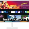 Samsung 32-inch(80cm) M7 4K UHD Smart 3,840 x 2,160 Monitor, Type-C, Smart TV apps, TV Plus, Office 365, Apple Airplay, Dex, Bluetooth, IOT, Speakers, Remote (LS32BM701UWXXL, White)