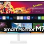 Samsung 32-inch(80cm) M7 4K UHD Smart 3,840 x 2,160 Monitor, Type-C, Smart TV apps, TV Plus, Office 365, Apple Airplay, Dex, Bluetooth, IOT, Speakers, Remote (LS32BM701UWXXL, White)