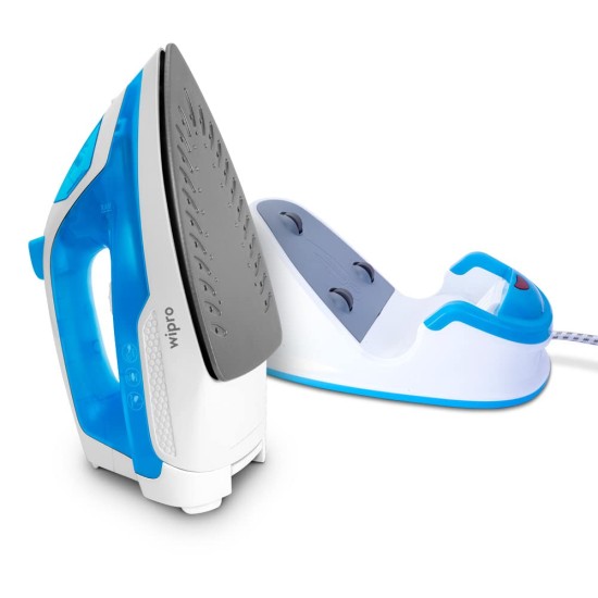 Wipro Vesta1380 Watt Cordless Steam Iron|Scratch Resistant Ceramic Soleplate|Vertical & Horizontal Steaming|Spray & Steamer Function|20Gm/Min Steam|Machine .8G/ Steam Shot|Auto Clean Tech - 1380 Watts