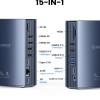 ORICO 15-in-1 USB C Triple Display Docking Station for MacBook Pro M1, Mac, Window with Dual 4K HDMI, 8 USB Ports, Display Port, 100W PD, RJ45, 3.5mm Audio, TF/SD Extended Display for macOS CDH-15N