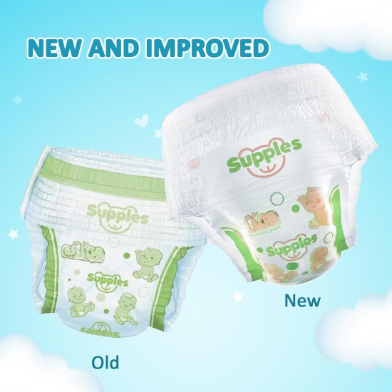 Amazon Brand - Supples Premium Baby Diaper Pants | 42 Baby Diapers | XXL | 15-25 Kg | 12 Hrs Absorption | Cushiony Cotton Soft Fabric | Phthalates-Free | Triple Leak Guard