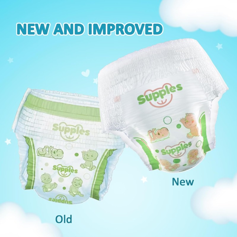 Amazon Brand - Supples Premium Baby Diaper Pants | 42 Baby Diapers | XXL | 15-25 Kg | 12 Hrs Absorption | Cushiony Cotton Soft Fabric | Phthalates-Free | Triple Leak Guard Amazon Brand - Supples Premium Baby Diaper Pants | 42 Baby Diapers | XXL | 15-25 Kg | 12 Hrs Absorption | Cushiony Cotton Soft Fabric | Phthalates-Free | Triple Leak Guard