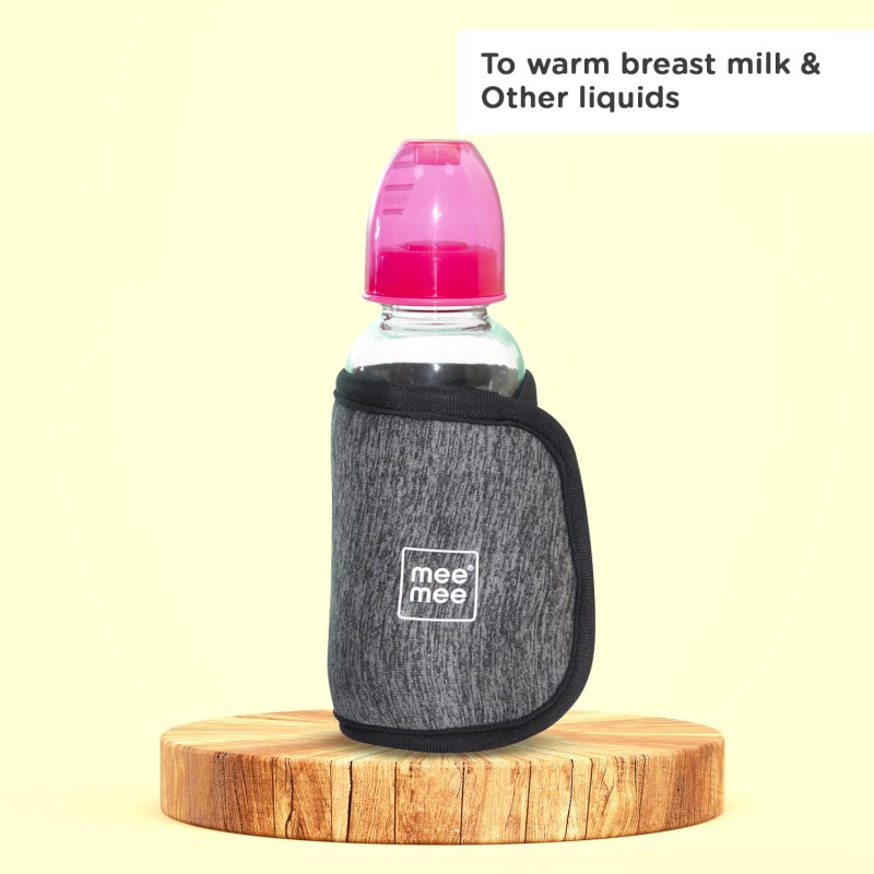 Mee Mee Portable Baby Bottle  Warmer 10 Mins to Warm Baby Milk Using with Quick USB Charging (Grey)