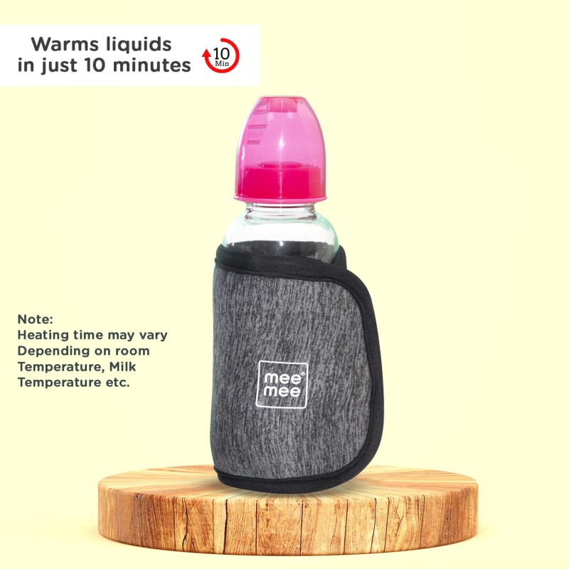 Mee Mee Portable Baby Bottle  Warmer 10 Mins to Warm Baby Milk Using with Quick USB Charging (Grey)