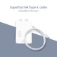 Mi Xiaomi Original 67W Fast Charger Combo/Rapid Charging with Qualcomm Quick Charge 3.0. Includes USB Type-C 6A Fast Charge Cable. Compatable with mobiles, laptops, and Power Banks (White)