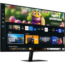 Samsung 27-inch(68.58cm) M5 FHD Smart Monitor, Mouse & Keyboard Control, Smart TV apps, IoT Hub, Office 365, Apple Airplay, Dex, Speakers, Remote, Bluetooth (LS27CM500EWXXL, Black)