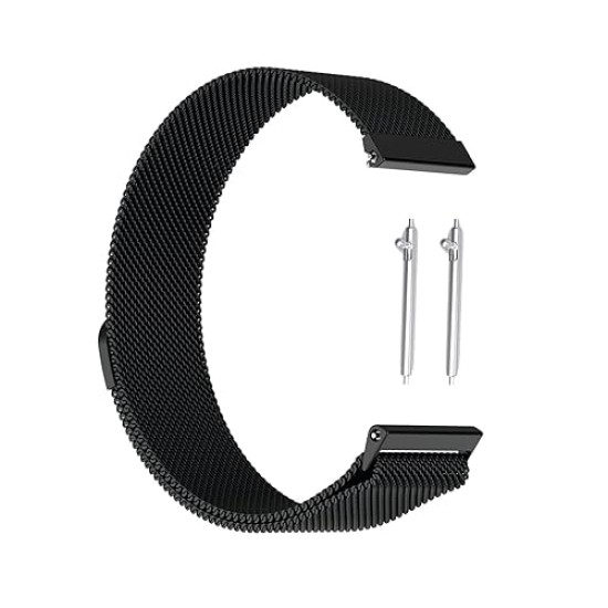 Techvor 22mm Stainless Steel Adjustable Magnetic Strap Band Compatible for Realme Watch S/Realme Watch S Pro (Black)