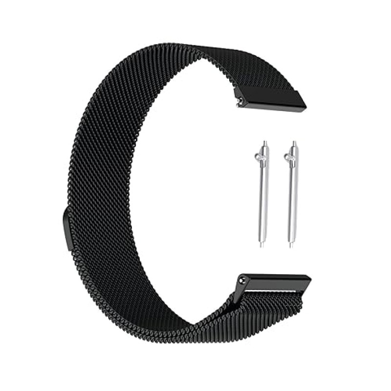 Techvor 22mm Stainless Steel Adjustable Magnetic Strap Band Compatible for Realme Watch S/Realme Watch S Pro (Black)