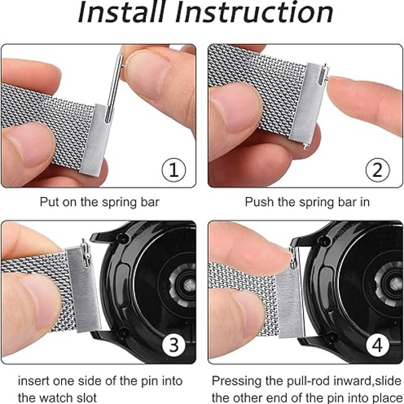 Techvor 22mm Stainless Steel Adjustable Magnetic Strap Band Compatible for Realme Watch S/Realme Watch S Pro (Black)