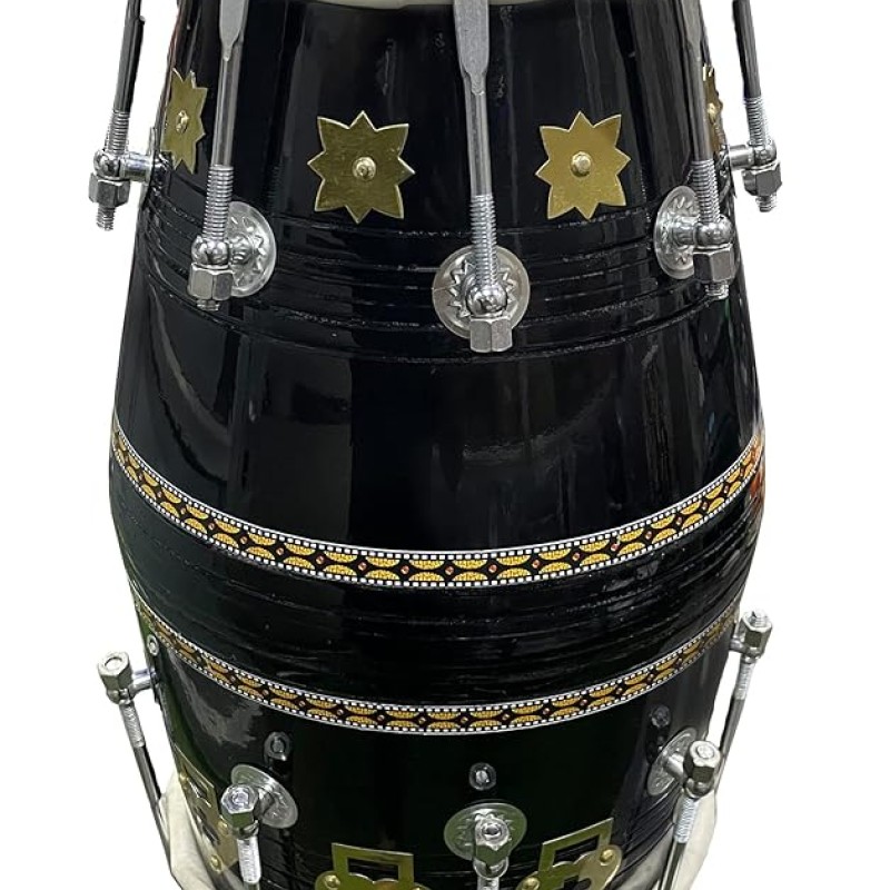 GT Manufacture Professional Dholak with Glassy Black Finish With Multi Feature Bag GT Manufacture Professional Dholak with Glassy Black Finish With Multi Feature Bag