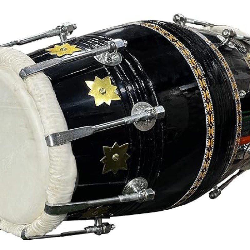 GT Manufacture Professional Dholak with Glassy Black Finish With Multi Feature Bag GT Manufacture Professional Dholak with Glassy Black Finish With Multi Feature Bag