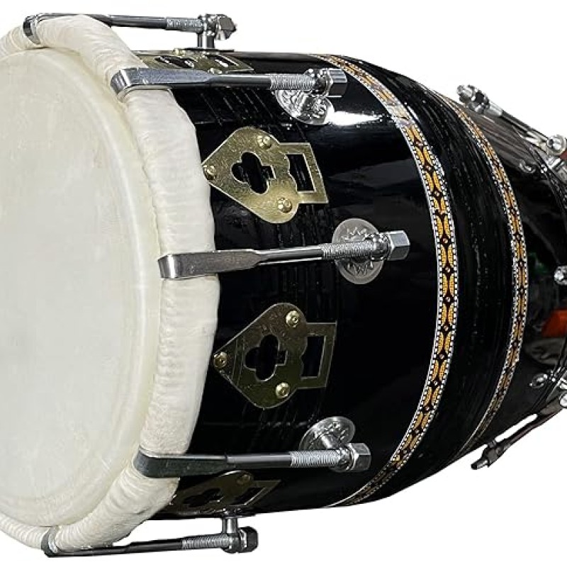 GT Manufacture Professional Dholak with Glassy Black Finish With Multi Feature Bag GT Manufacture Professional Dholak with Glassy Black Finish With Multi Feature Bag