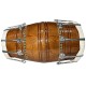 Gt Manufacturers Professional Bhajan Kirtan Dholak With Brown Glassy Glass Transparent Polish Wild Goat Skin Made Ring Fitting By Nut&Bold On Both Side By