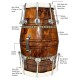 Gt Manufacturers Professional Bhajan Kirtan Dholak With Brown Glassy Glass Transparent Polish Wild Goat Skin Made Ring Fitting By Nut&Bold On Both Side By