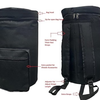 Gt Manufacturers Professional Bhajan Kirtan Dholak With Brown Glassy Glass Transparent Polish Wild Goat Skin Made Ring Fitting By Nut&Bold On Both Side By