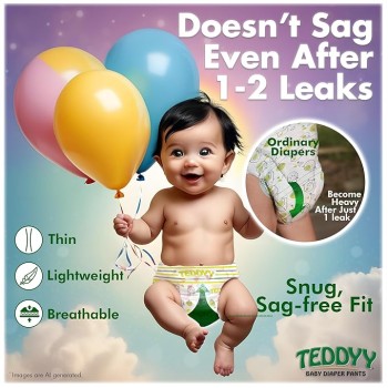 TEDDYY Baby Easy Pant Diapers Medium 74 Count (Pack of 1), 7-12 kgs, 10 hrs Leak Protection, Anti - Bacterial TEDDYY Baby Easy Pant Diapers Medium 74 Count (Pack of 1), 7-12 kgs, 10 hrs Leak Protection, Anti - Bacterial
