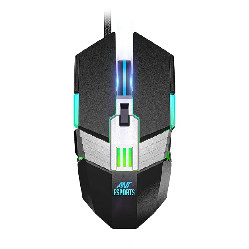 Ant Esports USB GM90 Wired Gaming Mouse with RGB, 6 Programmable Buttons, up to 3600 DPI Adjustable, Optical Gamer Gaming Mice with Multicolour LED Lights - Black Ant Esports USB GM90 Wired Gaming Mouse with RGB, 6 Programmable Buttons, up to 3600 DPI Adjustable, Optical Gamer Gaming Mice with Multicolour LED Lights - Black