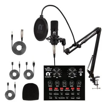 moshimonikku ZHIZUKA Condenser USB Microphone Set V8 Sound Card Mixer Amplifier