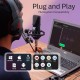 Cezo BM 800 Condenser Microphone Kit Set with V8 Sound Card, Boom Arm Stand, Pop Shield Recording Studio Equipment Full Set with 3.5mm Mic for Smartphones Live Streaming Youtubers - Black